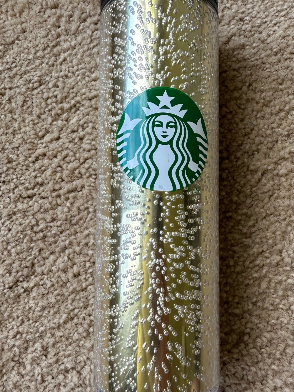 Starbucks Gold and Green Bubble Tumbler